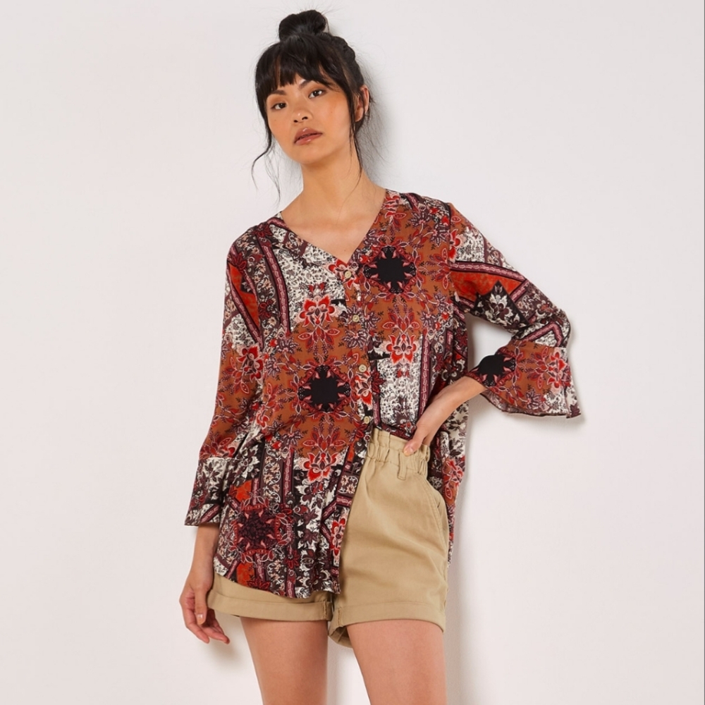 Scarf Print Top